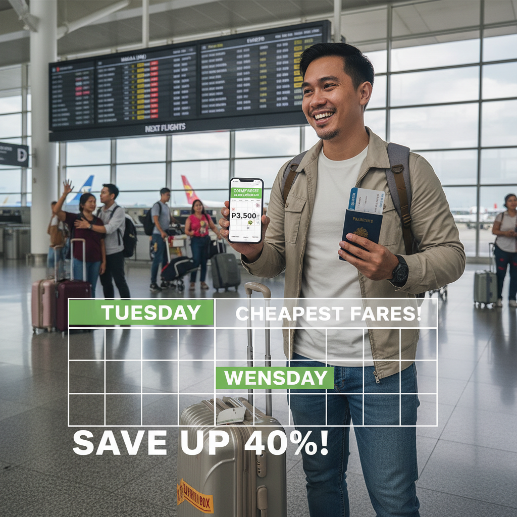 Cheapest Day to Fly from Manila: Tuesday & Wednesday Save PHP 2,800-4,500 — Real Day-of-Week Data (May 2026)